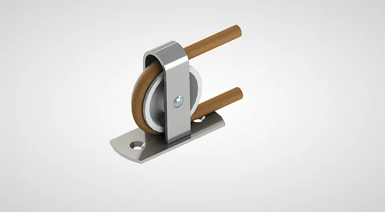 Bodenrolle mit Flansch und zwei Holzrollen